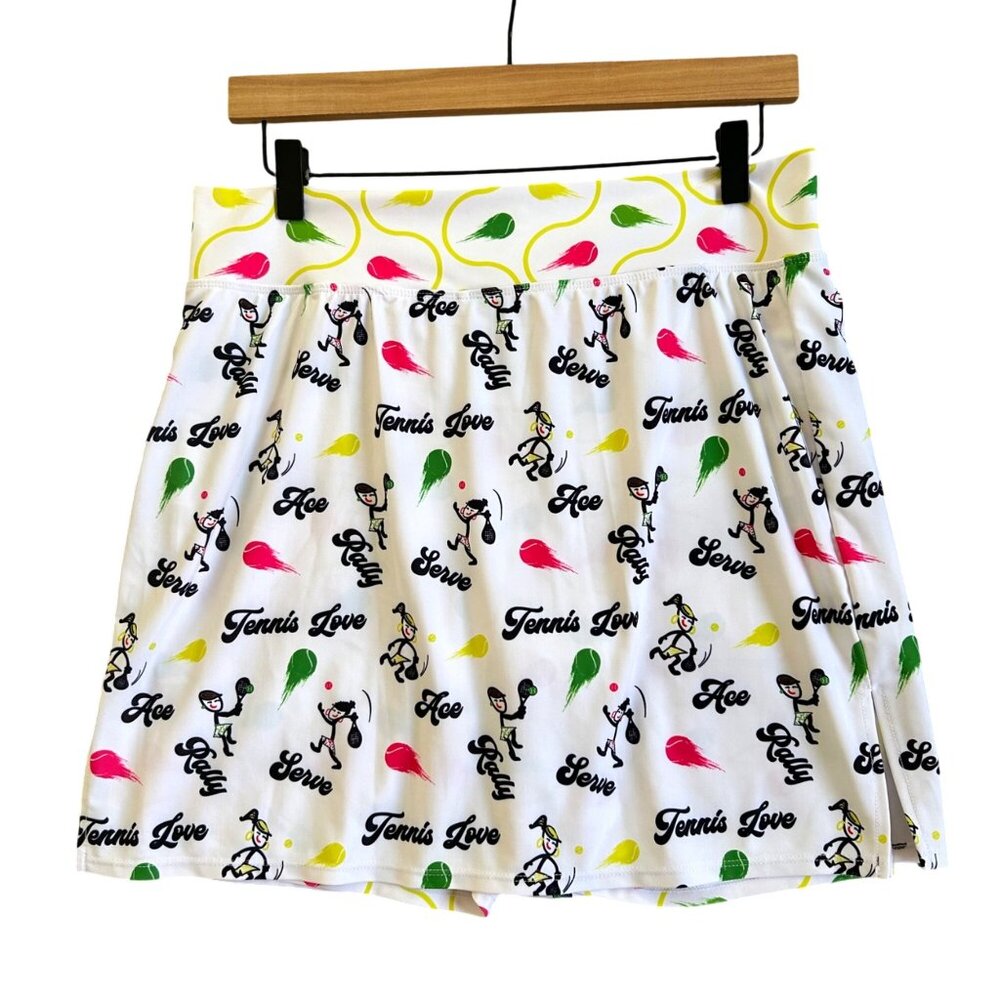 Skort Obsession Women's Sz XL Tennis Skirt Fun Print Tennis Love Ace Rally